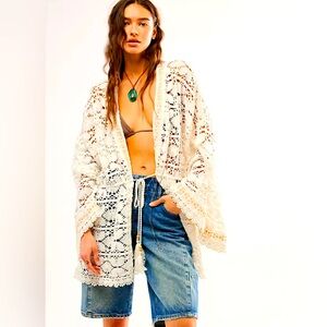 Free People Bell Sleeve Lace Duster.